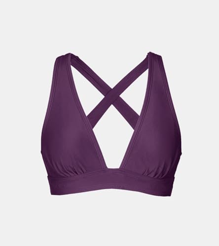 CUPSHE Women's Bikini Top V Neck Triangle Top Wide Straps Cross Back Lace up