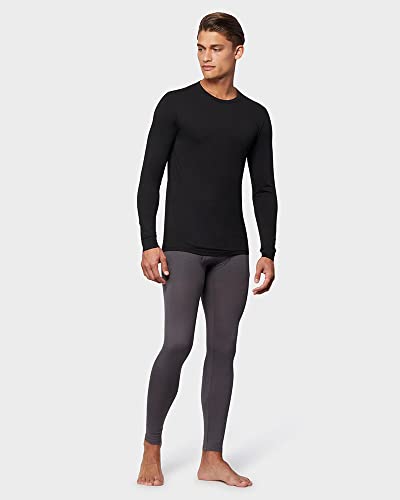 32 Degrees Men's Lightweight Baselayer Crew Top | Long Sleeve | Form Fitting | 4-Way Stretch | Thermal