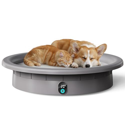 PRTSUiKG Smart Cat Bed with Automatic Heating and Cooling, Indoor Pet Bed with Built-in Weight Scale, Cat House with Repla...