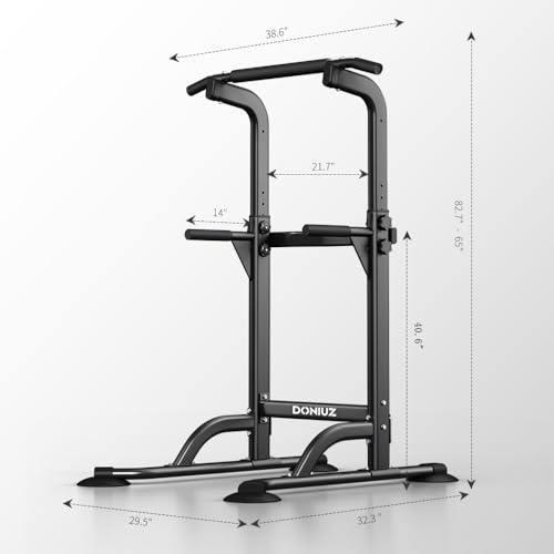 DONIUZ Power Tower Pull Up Bar and Dip Station, Multi-Function Home Gym, Strength Training Fitness Equipment, Height Adjus...