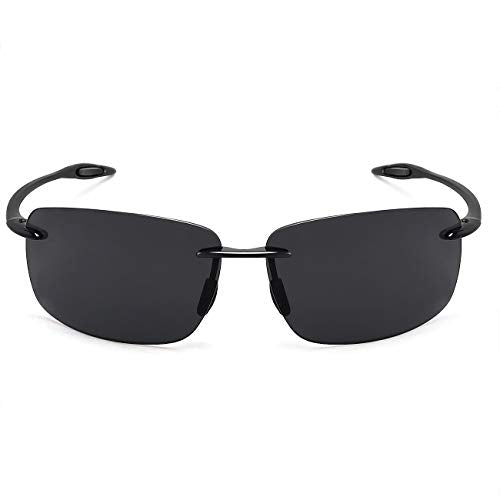 JULI Sports Sunglasses for Men Women Tr90 Rimless Frame for Running Fishing Golf Surf Driving MJ8009