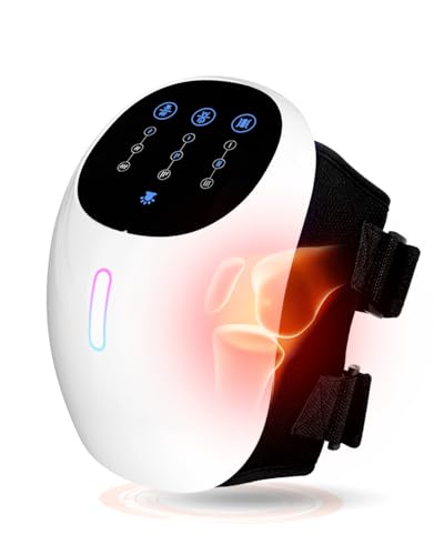 HXMBFBF Knee Massager, 3-in-1 Cordless with Heat and Red Light, Comfort 3 Vibration Modes and 3 Heating Levels Long Batter...