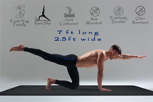 Tatago Extra Thick Yoga Mat Wide & XL-Our 10mm Extra Large Yoga Mat Thick Extra Wide And Long For Total Joint Cushioning. ...