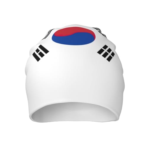 sackhg Flag of Republic of Korea Print Winter Beanie Hat Men Women Soft Lightweight Thermal Cap for Outdoor Skiing Wear Black