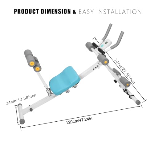 sxvbdway Ab Machine for Stomach Workout Exercise Equipment with LCD Data Display Screen, Thickened Foam Handle 5 Levels He...