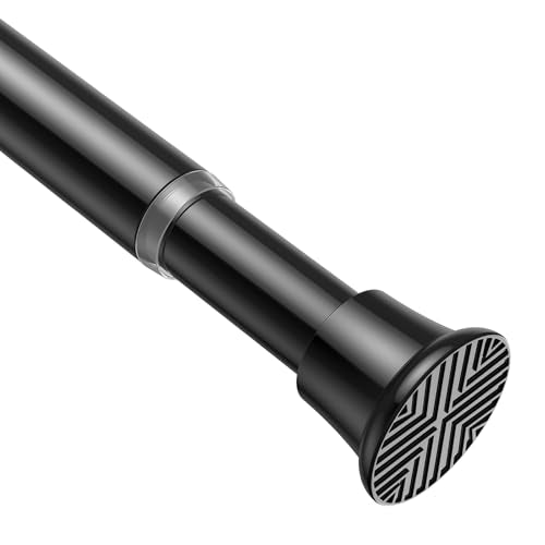 AIZESI Tension Rod 24 to 46 Inch, 1Pcs Black Tension Curtain Rod, Adjustable Spring Tension Rod No Drilling for window，kit...