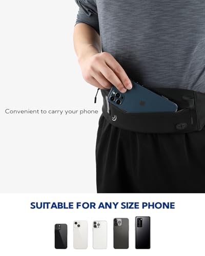 WATERFLY Running Belt Fanny Pack: Runner Marathon Jogging Waist Pack Sport Workout Exercise Fitness Phone Holder Belt for ...