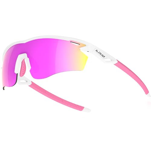 AJBAY Polarized Sports Sunglasses for Men Women,Wrap Around Sun Glasses for Running Cycling Baseball Fishing Golf Hiking