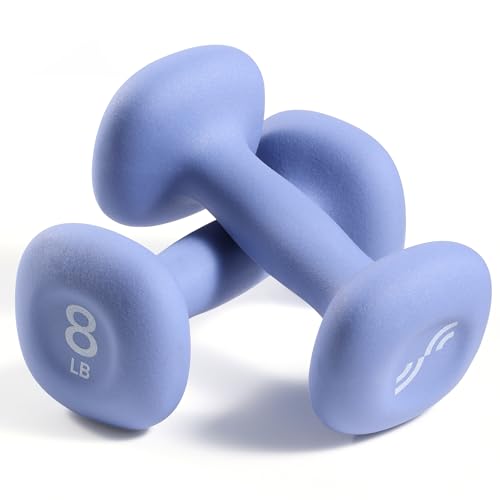 Sportneer Neoprene Dumbbells Set of 2, 2,3, 5, 8, 10lb Hand Weights for Women, Non-Slip Ergonomic Design, Anti-Roll Square...