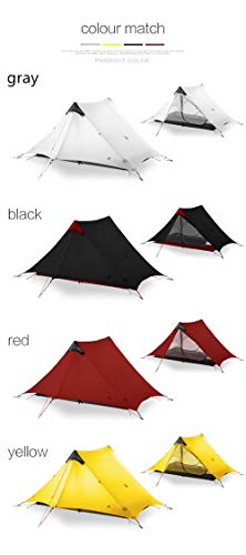 3F UL GEAR Lanshan 2 Person Tent Hiking Ultralight Camping Tent Professional 15D Silnylon Rodless Trekking Pole Tent Water...