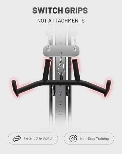 Mikolo 2-in-1 Lat Pulldown Bar, Narrow and Wide Grip Lat Pull Down Attachments for Home Gym,Neutral Grip Cable Machine Att...