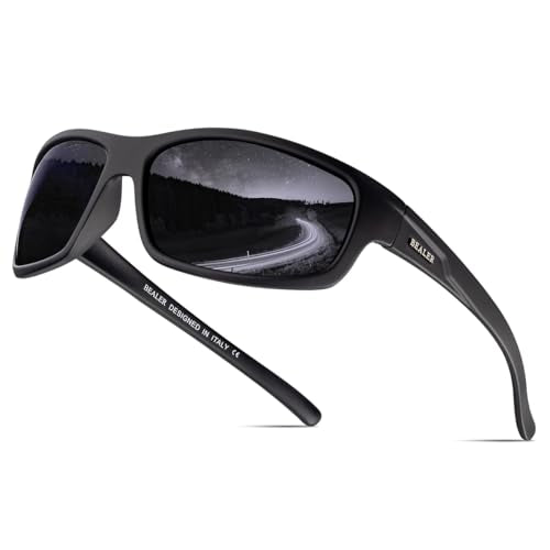 BEALER Polarized Sports Sunglasses for Men Lightweight TR90 Frame Sun Glasses Driving Cycling Fishing UV Protection Shades