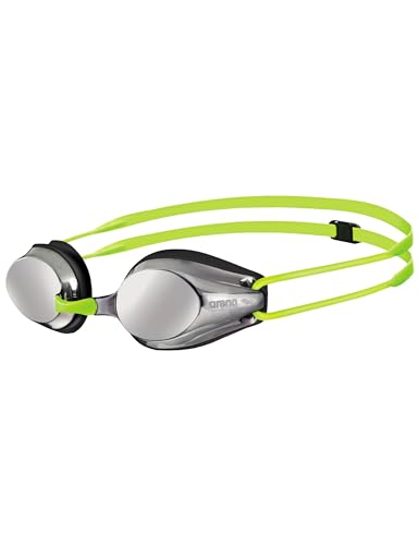 ARENA Tracks Unisex Junior Youth Essential Racing Swim Goggles Kids Swimmers Young Racers Anti-Fog Coated Mirror Lens, Sil...