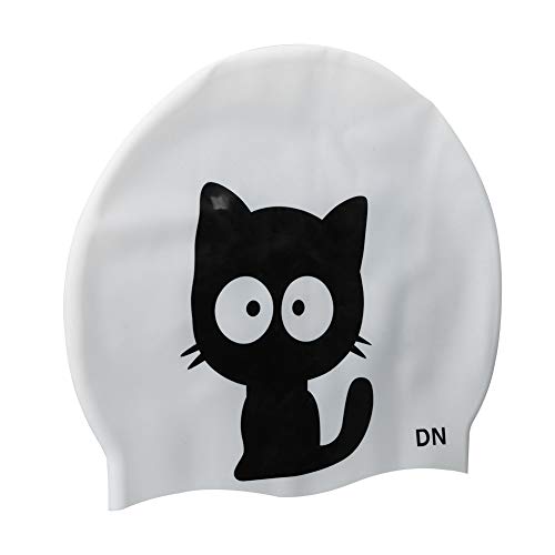 ERYUE Cute Lightweight Silicone Children Swimming Cap for Sports, Unisex, Cat Design, 22.5x5.5x1.5cm