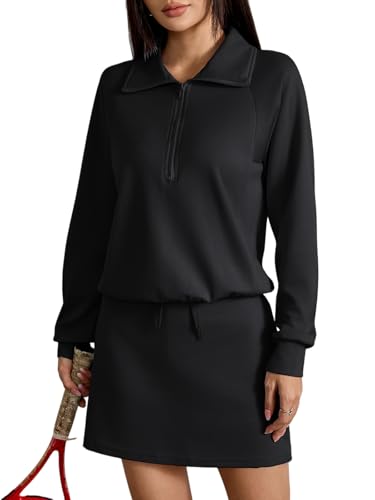 KateModa Women's 2 Piece Skirt Sets Half Zip Sweatshirt Matching Set Athletic Tennis Skorts Tracksuit Lounge Outfits