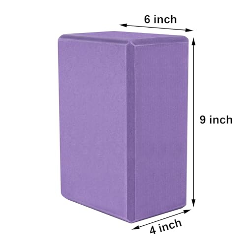 Muka 4 Pack Yoga Blocks 4x6x9 Inch, High Density EVA Foam Yoga Brick for Meditation, Pilates