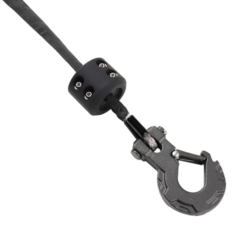 Ucreative 1/4 Inch x 50 Feet Synthetic Winch Rope 10,000LBs Line Cable with Reinforced Hook and Stopper for ATV UTV (Gray)