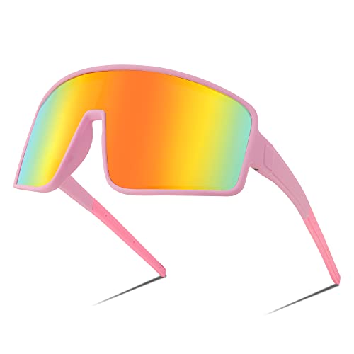 FEISEDY Sports Sunglasses, Polarized Oversized Shield for Women Men Youth, Baseball Cycling Running Outdoor Visor B2988