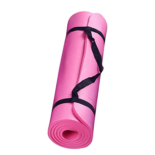 Yoga Mat with Strap 5mm Thick Non Slip Anti-Tear High Density Exercise Mat with Carrying Strap Hot Yoga Mat for Fitness, H...