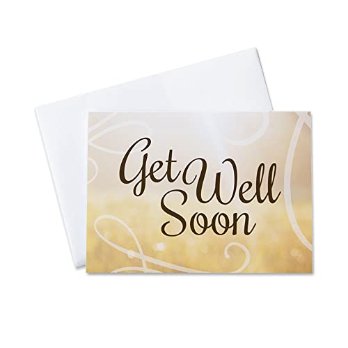 Get Well Soon Cards with Envelopes for Business & Family (Bright Well Wishes) Bulk 25 Pack of Thoughtfully Designed Recove...