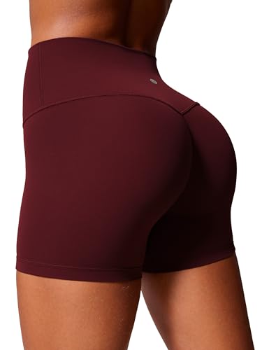 CRZ YOGA Secretsculpt Butterlift Biker Shorts 4" - No Front Seam High Waisted Womens Workout Gym Booty Scrunch Butt