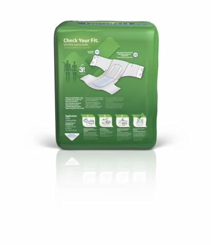 FitRight Bariatric Adult Diapers, Ultra Heavy Absorbency, 3XL (Waist Size 65in-84in), 12 Count, Disposable Incontinence Briefs for Men and Women, Moisture-Wicking, Leak Protection,