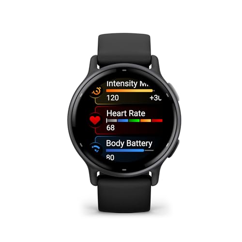 Garmin Vívoactive 5, Health and Fitness GPS Smartwatch, AMOLED Display, Up to 11 Days of Battery, Slate Aluminum Bezel wit...