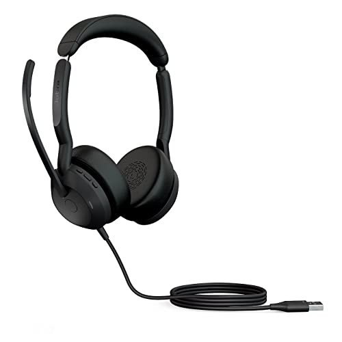 Jabra Evolve2 50 Wired Stereo Headset - with AirComfort Technology, Noise-Cancelling Mics & Active Noise Cancellation - MS...