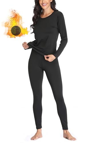 Women 's Thermal Underwear Set with Lightweight Ultra Soft Fleece Lined,Long John Set, Skiing Base Layer