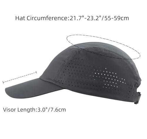 Connectyle Men's Breathable Run Hat Quick Dry Reflective Sport Cap Adjustable Lightweight Baseball Hat Unstructured Design