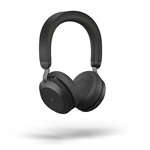 Jabra Evolve2 75 PC Wireless Headset with 8-Microphone Technology - Dual Foam Stereo Headphones with Adjustable Advanced A...