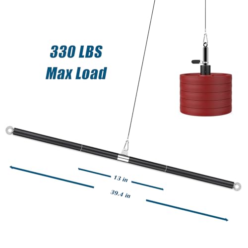Prebene LAT Pull Down Bar, Dual Hook Bar Cable Attachment, Heavy Duty Gym Bar for Cable Machine, Suit for Resistance Band ...