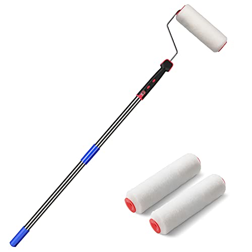FLY HAWK Paint Roller,4 FT Brush kit Multi-Function Paint Roller kit with House Paint Roller Brush Stainless Steel Pole, N...