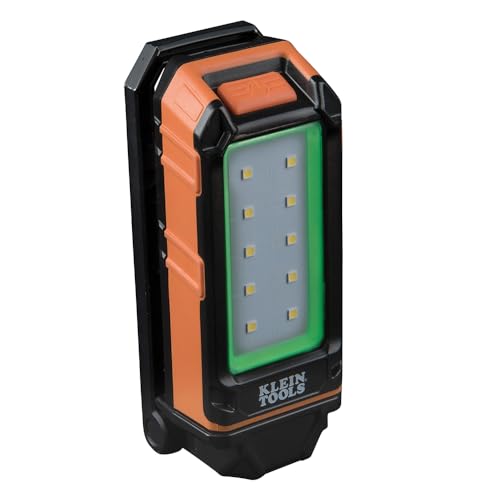 Klein Tools 56403 LED Light, Rechargeable Flashlight/Worklight with Kickstand, Magnetic Mount, and Carabiner, Charges Small Electronics, for Work, Camping