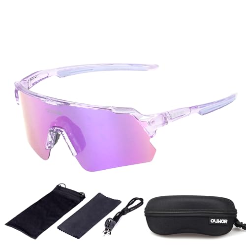 OUWOR Polarized Cycling Glasses for Men Women Youth, UV400 Mountain Bike Sunglasses for Bicycle Mtb Running Fishing Baseball