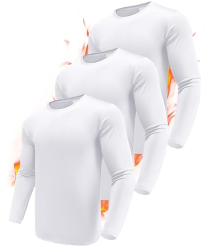 Men's 1, 3 or 5 Pack Performance Long Sleeve T-Shirts, UPF 50+ Sun Protection Shirts, Athletic Gym Workout Shirts for Running