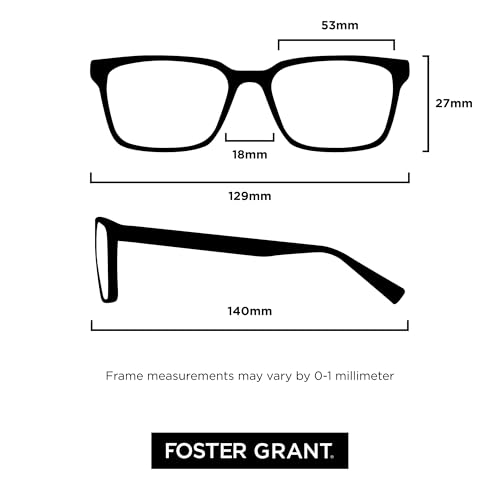 Foster Grant mens Pete Rectangular Reading Glasses
