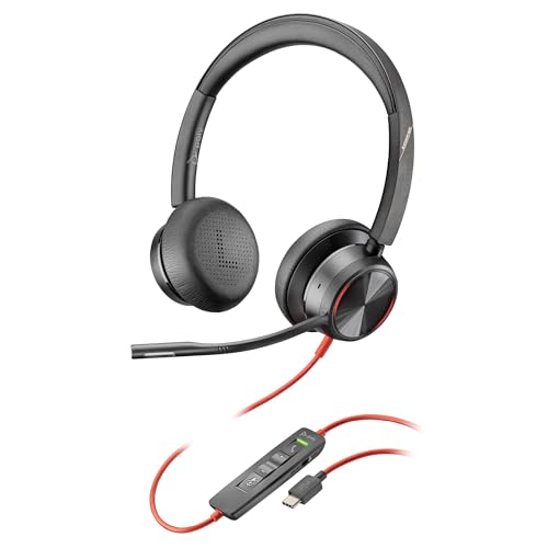 Poly Blackwire 8225 Premium Wired Headset (Plantronics) – Active Noise Canceling – Hi-fi Stereo - Connect to PC/Mac - Work...