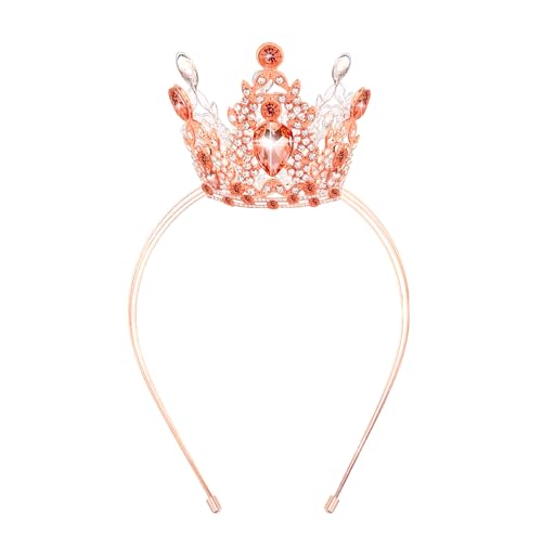 VELSCRUN Rose Gold Crystal Tiara Headband, Crowns for Women, Princess Girls Tiaras, Royal Queen Crown Princess Quinceanera...