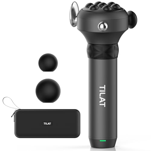 TILAT M1 Max Deep Tissue Vibration Therapy Massage Gun – 6500 RPM Handheld Muscle Massager with Thumb Head for Trigger Poi...