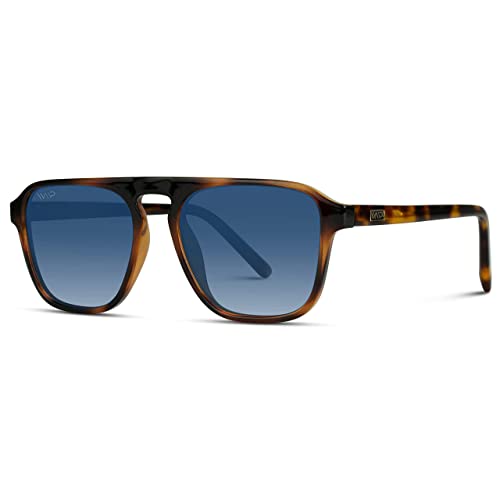 WearMe Pro Polarized Modern Aviator One-Bridge Square Mens Sunglasses