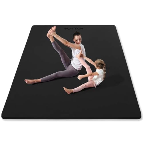 YOTTOY Large Yoga Mat (75 * 52 * 1/2inch),Extra Wide TPE Exercise Mat,Non-Slip Workout Mat for Pilates, Fitness, Barefoot,...