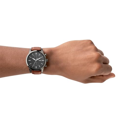 Fossil Men's Townsman Quartz Stainless Steel and Leather Chronograph Watch