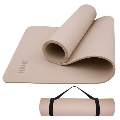 HAHE Yoga Mat Thick (8MM,1/3"), Eco-Friendly POE Non Slip Yoga Mat, High Rebound & Shock Absorption, Anti-Tear & Sweat-Res...