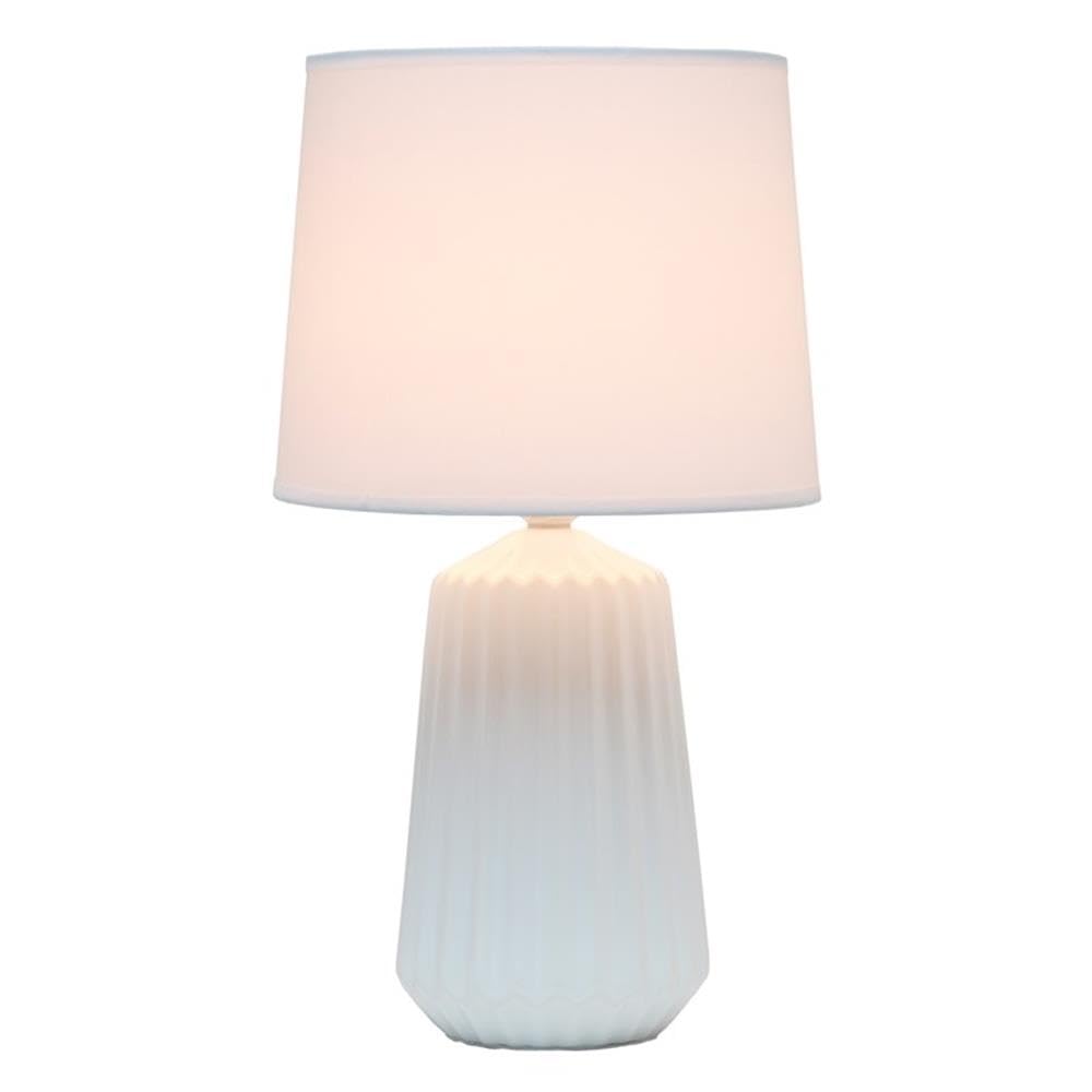 Simple Designs LT1119-OFF Ceramic Bedside Table Lamp, Off White, 9.45inL x 9.45inW x 17.4inH