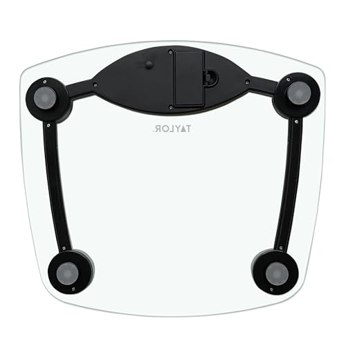 Taylor Digital Bathroom Scale, Body Weight Scale, Instant On and Off, 400 lb Capacity, Sturdy Clear Glass with Chrome-Fini...