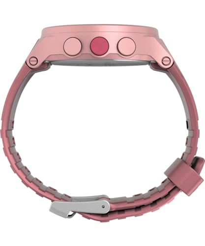 Timex Unisex Ironman Triathlon T200 42mm Watch - Pink Strap Digital Dial Pink Case