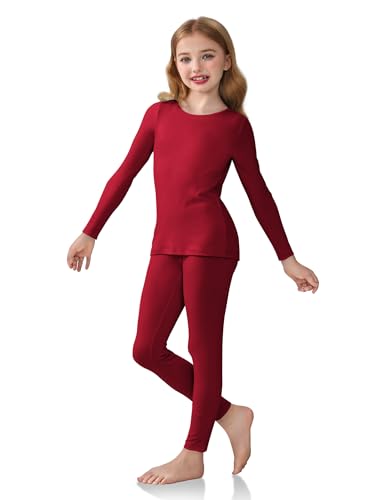 Arshiner Girls Clothes 2 Piece Fall Outfits Slim Long Sleeve Shirt and Leggings Set Kids Thermal Underwear sets