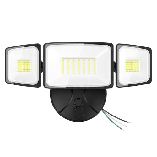 Onforu 75W Flood Lights Outdoor, 7000LM Brightness Security Lights Switch Controlled, 3 Adjustable Heads, IP65 Waterproof,...