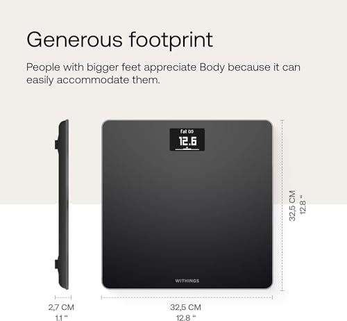 Withings Body - Digital Wi-Fi Smart Scale with Automatic Smartphone App Sync, BMI, Multi-User Friendly, with Pregnancy Tra...